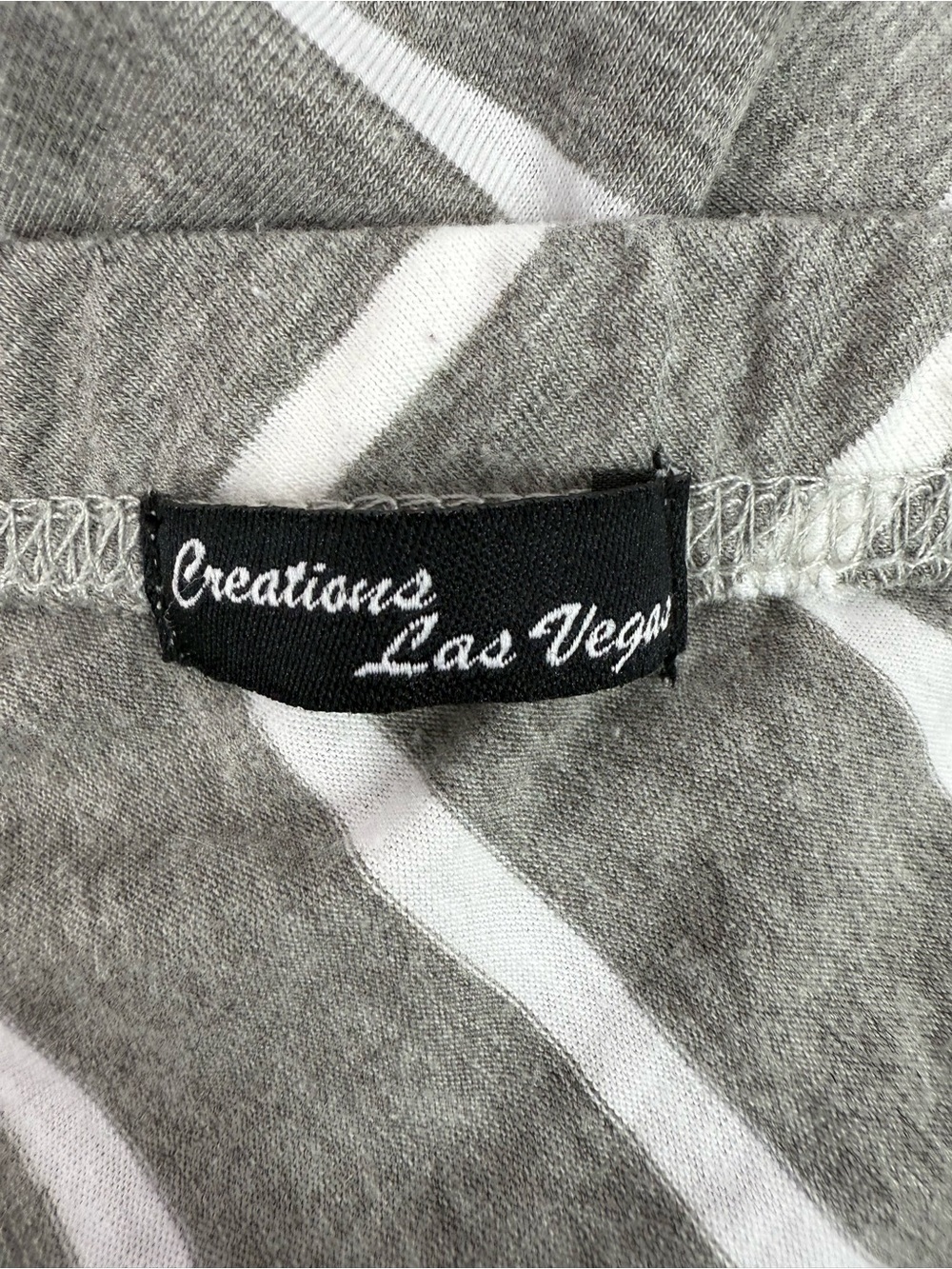 Creations la Vegas skirt long stripes Striped Maxi Skirt in Gray & White - Picture 8 of 10